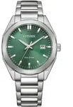 Citizen BM7620-83Y Uhr Herrenuhr Edelstahl Datum silber - Gr&uuml;n