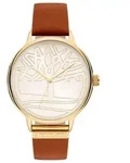 Damenuhr Timberland Armbanduhr Lederarmband TBL15644MYG.04 - Braun/Wei&szlig;
