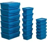 Betzold Aufbewahrungsboxen-Set, Farbe: blau, Setgr&ouml;&szlig;e: 18-tlg. - Blau