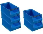 SparSet 5x Blaue Sichtlagerbox 4.1 mit Griffstange | HxBxT 15x20x35cm | 7,2...