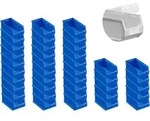 SuperSparSet 40x Blaue Sichtlagerbox 2.0 mit Abdeckung | HxBxT 7,5x10x17,5cm |...