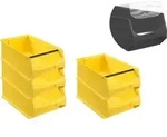 SparSet 5x Gelbe Sichtlagerbox 5.1 mit Griffstange & Abdeckung | HxBxT...