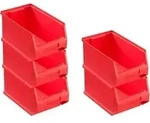 SparSet 5x Rote Sichtlagerbox 3.0 | HxBxT 12,5x14,5x23,5cm | 2,8 Liter 