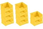 SparSet 10x Gelbe Sichtlagerbox 1.0 | HxBxT 6x10x10cm | 0,4 Liter 