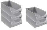 SparSet 5x Graue Sichtlagerbox 5.0 | HxBxT 20x30x50cm | 21,8 Liter 