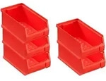 SparSet 5x Rote Sichtlagerbox 2.0 | HxBxT 7,5x10x17,5cm | 0,8 Liter 
