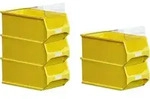 SparSet 5x Gelbe Sichtlagerbox 4.0 mit Abdeckung | HxBxT 15x20x35cm | 7,2 Liter 