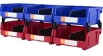 VEVOR 6er-Set Sichtlagerboxen Stapelboxen Stapelkisten Lagerk&auml;sten Blau/Rot