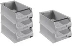 SparSet 5x Graue Sichtlagerbox 5.1 mit Griffstange | HxBxT 20x30x50cm | 21,8...