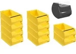 SparSet 10x Gelbe Sichtlagerbox 5.1 mit Griffstange & Abdeckung | HxBxT...