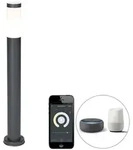 Smarter Au&szlig;enlaternenmast Anthrazit 80 cm inkl Wifi P45 Rox - Dunkelgrau