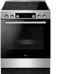 Amica SHCX 913 110 E, Freistehender Herd, Schwarz, Silber, Drehregler, Silber,
