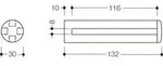 HEWI 477.03B500 98 Glasplattenhalter Ser 477, matt, f. - Wei&szlig;