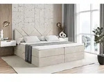 ALTDECOR Boxspringbett mit H3 Matratze und Topper - 120 x 200 cm - BARWA - Beige Samt