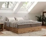 MKS MEBLE Boxspringbett, Polsterbett WOOD ZERO ohne Kopfteil, mit Stauraum &