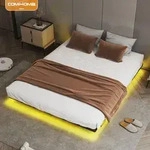 COMHOMA Bettrahmen Metallbett G&auml;stebett Bettgestell aus Metall, mit LED &
