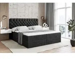 ALTDECOR Boxspringbett mit H3 Matratze und Topper - 200 x 200 cm - BOXI8 - Schwarz