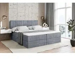ALTDECOR Boxspringbett mit H4 Matratze und Topper - 180 x 200 cm - MOETI - Grau...