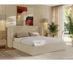 MKS MEBLE Doppelbett Polsterbett EMORA CLASSIC Bett Holzgestell hohes Kopfteil