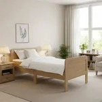 Homestyle4u 2653, Komfortbett 90x200 mit Lattenrost, Bett Senioren Seniorenbett,