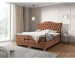 Boxspringbett Elektrisch Bett FAUSTO 160x200cm in Stoff Wind Rostbraun - Braun