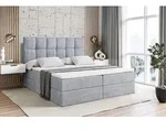 ALTDECOR Boxspringbett mit Matratze und Lattenrost - RICAR - 140x200 cm - Grau