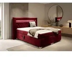 Boxspringbett Elektrisch Bett ARMANDO 180x200cm in Stoff Fresh Rot - Rot