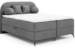 Boxspringbett Schlafzimmerbett GORGIA 180x200cm Stoff Jasmin Grau - Grau