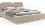 Selsey Comoves &ndash; Polsterbett 160x200 mit Veloursbezug und LED, Hellbeige -...