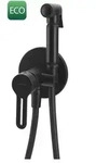 Sapho Unterputz-Armatur mit WC-Handbrause, rund, schwarz matt