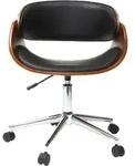 Miliboo - Design-Stuhl auf Rollen Schwarz und Nussbaum BENT - Schwarz/Braun