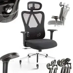 AREBOS B&uuml;rostuhl ergonomisch | Verstellbare Kopfst&uuml;tze & Armlehnen, 136 kg -