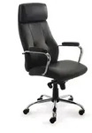 rocada Chefsessel, 986V22 Kunstleder schwarz, Gestell chrom - Schwarz/Silber