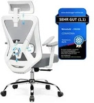 COMHOMA B&uuml;rostuhl ergonomischer Schreibtischstuhl mit 3D Kopf-& Lendenwirbelst&uuml;tze,