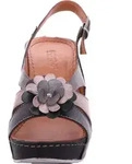 Gemini Damen Sandalette aus Leder mit Slingback und Bl&uuml;tenapplikation...