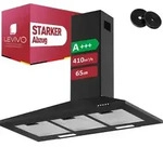 LEVIVO Dunstabzugshaube 90 cm Umluft & Abluft mit 410 m3/h Luftleistung,...