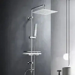 JOHO Regendusche Duschsystem ohne Duscharmatur, Duschstangeset Duschset mit Ablage