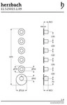 Herzbach LOGIC XL 5 Thermostat-Farbset 6 Blenden/Griffe rund Edelstahl - Silber