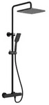 Sapho Duschs&auml;ule mit Thermostat-Armatur, Schwarz matt
