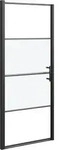 vidaXL Duscht&uuml;r 91x195 cm Halbmatt Hartglas Schwarz - Schwarz