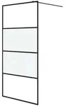 vidaXL Duschwand f&uuml;r Begehbare Dusche Schwarz 100x195 cm Halbmatt ESG - Schwarz