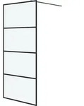 vidaXL Duschwand f&uuml;r Begehbare Dusche Schwarz 90x195cm Matt ESG-Glas - Schwarz