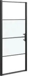 vidaXL Duscht&uuml;r 81x195 cm Halbmatt Hartglas Schwarz - Schwarz