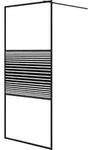 vidaXL Duschwand f&uuml;r Begehbare Dusche Schwarz 90x195 cm ESG-Glas Klar - Schwarz
