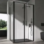 doporro Eck-Duschkabine Ravenna66 80x90x195cm Schwarz Eckdusche mit Duschtasse