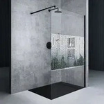 Mai & Mai 140x200cm Walk-In Dusche Schwarz Duschwand f&uuml;r Dusche Duschabtrennung