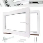 Kellerfenster Kunststofffenster wei&szlig;, BxH: 80 x 50 cm / 800 x 500 mm 2-fach