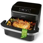 GM 2x 5L Vario Hei&szlig;luftfritteuse mit Divider schwarz 2400W - Schwarz