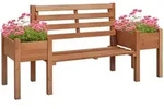 Outsunny Gartenbank 2-Sitzer Sitzbank Holzbank Balkonbank mit Blumenkasten...
