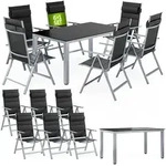 CASARIA&reg; Gartenm&ouml;bel Set Gartentisch 6 St&uuml;hle Klappbar Alu inkl. Kopfkissen 8-Fach